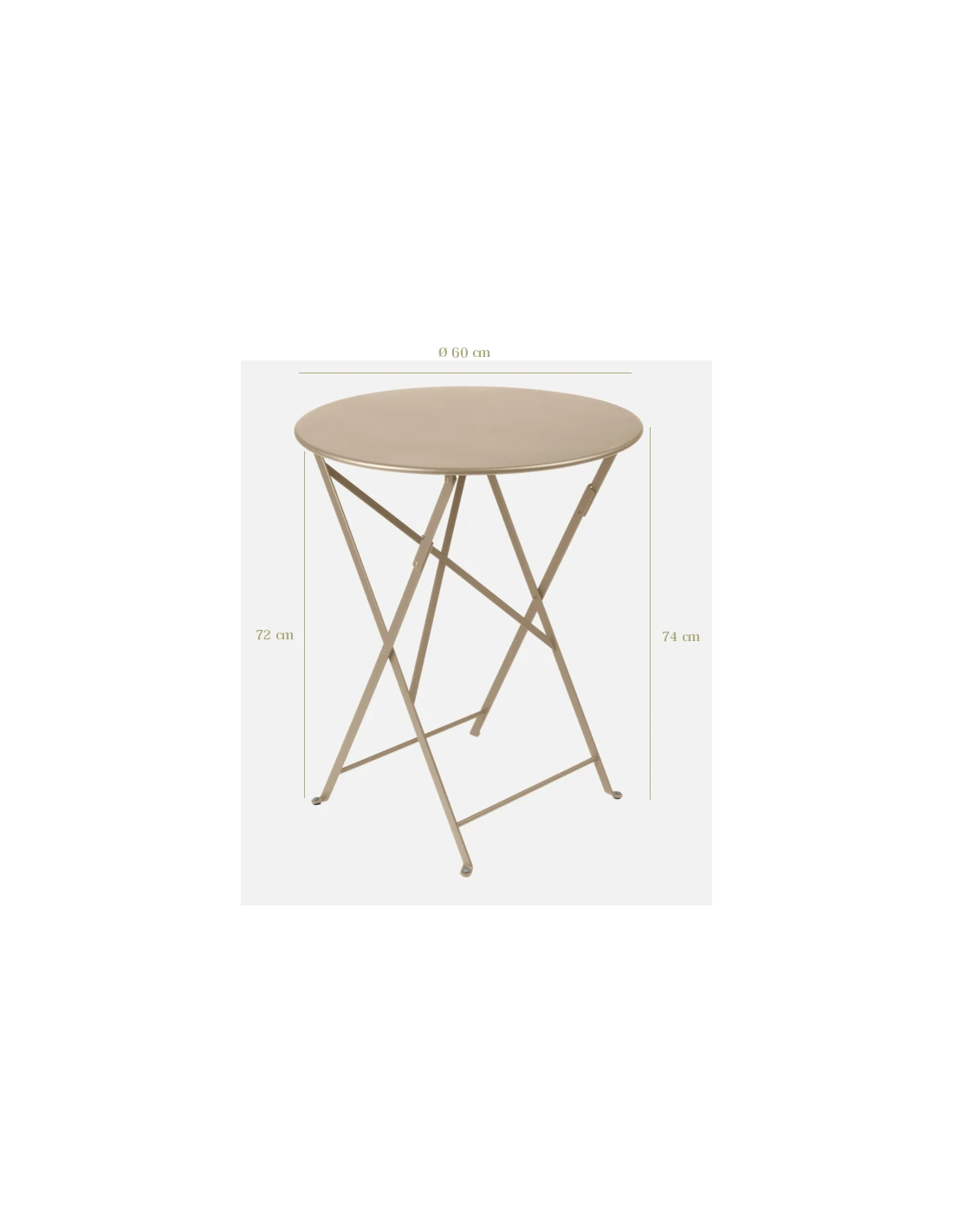 Table De Jardin Bistro D.60 Cm - Métal Ronde Pliante - Ocre Rouge 5 Table De Jardin Bistro D.60 Cm - Métal Ronde Pliante - Ocre Rouge – Image 3