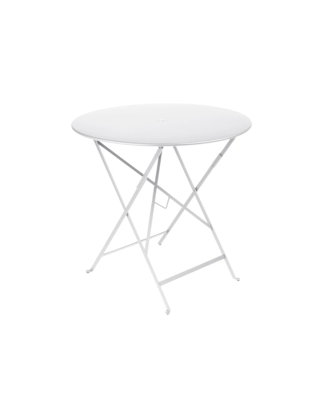 Table De Jardin Bistro D.77 Cm - Ronde Pliante Métal - Blanc Coton 3 Table De Jardin Bistro D.77 Cm - Ronde Pliante Métal - Blanc Coton