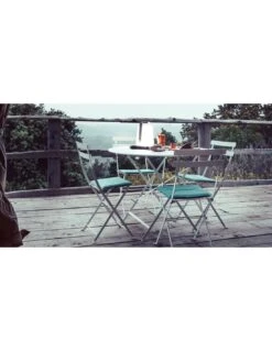 Table De Jardin Bistro D.96 Cm - Métal Pliante Ronde - Menthe Glaciale 9 Table De Jardin Bistro D.96 Cm - Métal Pliante Ronde - Menthe Glaciale -Petit Coin Vert Magasin table de jardin bistro d96 cm metal pliante ronde 3