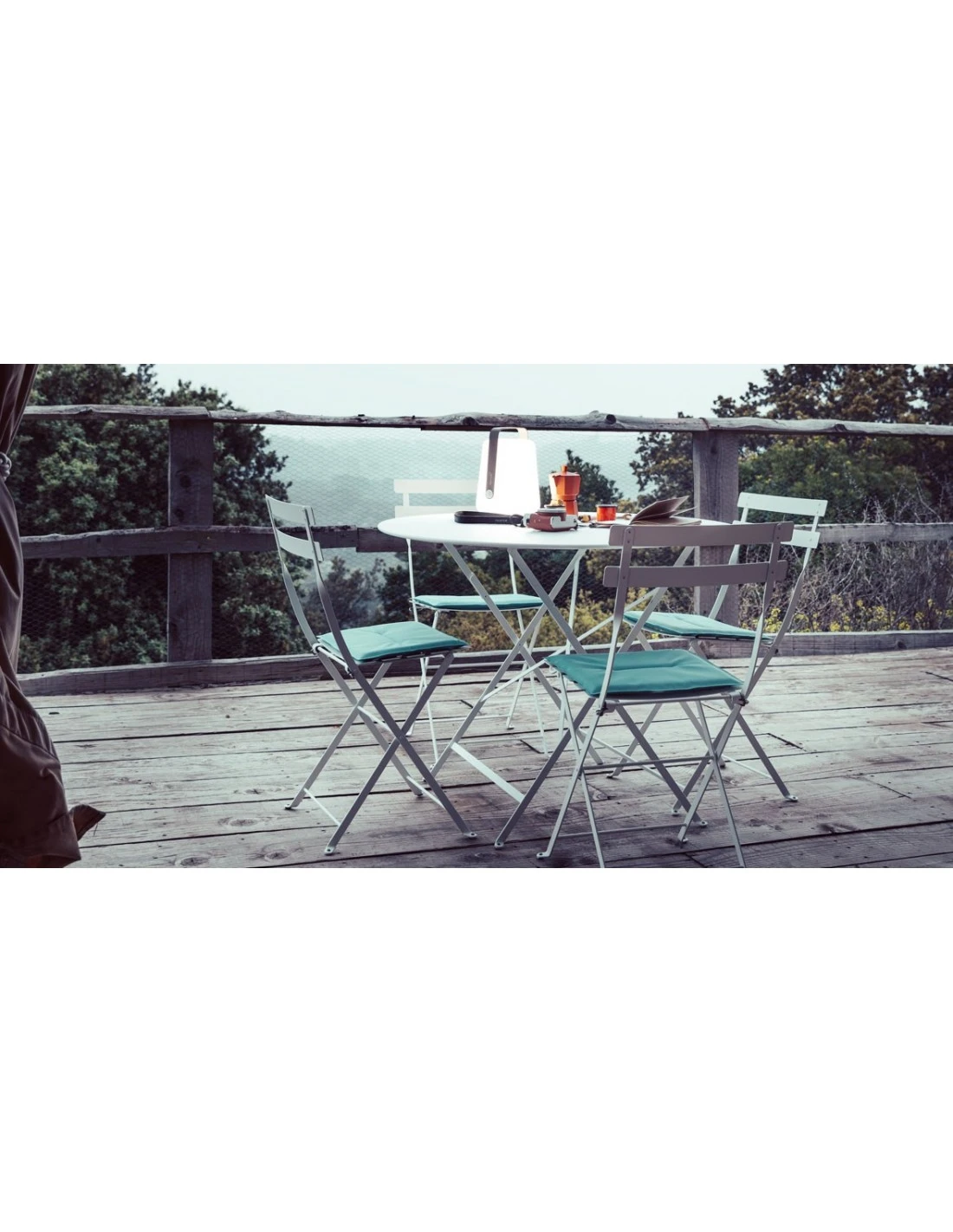 Table De Jardin Bistro D.96 Cm - Métal Pliante Ronde - Menthe Glaciale 4 Table De Jardin Bistro D.96 Cm - Métal Pliante Ronde - Menthe Glaciale – Image 2