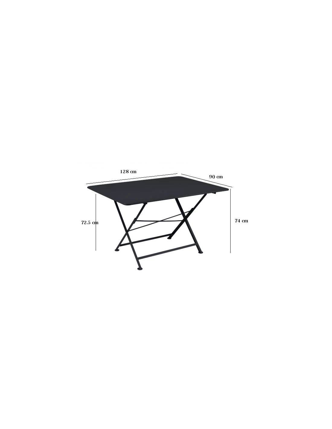 Table De Jardin Cargo 128x90 Cm En Métal Rectangle Pliante - Vert Opaline 5 Table De Jardin Cargo 128x90 Cm En Métal Rectangle Pliante - Vert Opaline – Image 3