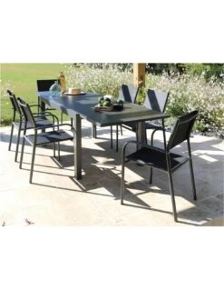 Table De Jardin Elise Extensible - 6 à 8 Places - Aluminium Graphite