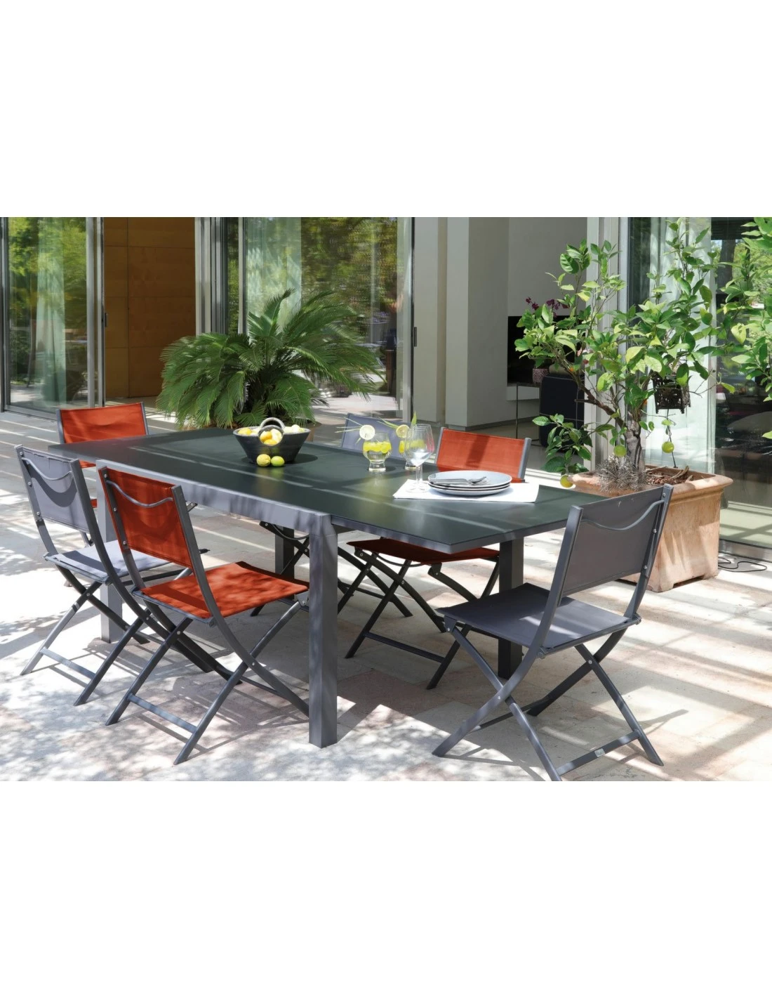 Table De Jardin Elise Extensible - 6 à 8 Places - Aluminium Graphite 7 Table De Jardin Elise Extensible - 6 à 8 Places - Aluminium Graphite – Image 5