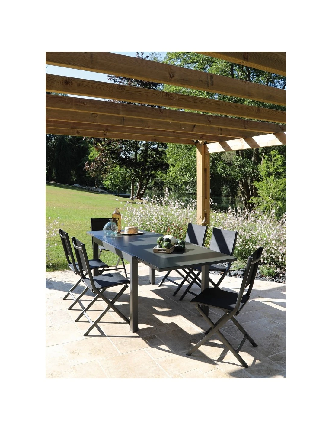 Table De Jardin Elise Extensible - 6 à 8 Places - Aluminium Graphite 8 Table De Jardin Elise Extensible - 6 à 8 Places - Aluminium Graphite – Image 6