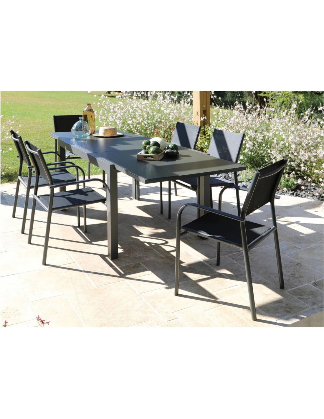 Table De Jardin Elise Extensible - 6 à 8 Places - Aluminium Graphite 3 Table De Jardin Elise Extensible - 6 à 8 Places - Aluminium Graphite