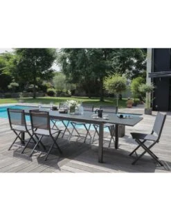 Table De Jardin Elise Extensible - 8 à 12 Places - Aluminium Et Verre - Graphite / Gris 11 Table De Jardin Elise Extensible - 8 à 12 Places - Aluminium Et Verre - Graphite / Gris -Petit Coin Vert Magasin table de jardin elise extensible 8 a 12 places aluminium et verre 6