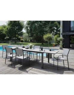 Table De Jardin Elise Extensible - 8 à 12 Places - Aluminium Et Verre - Graphite / Gris 12 Table De Jardin Elise Extensible - 8 à 12 Places - Aluminium Et Verre - Graphite / Gris -Petit Coin Vert Magasin table de jardin elise extensible 8 a 12 places aluminium et verre 7