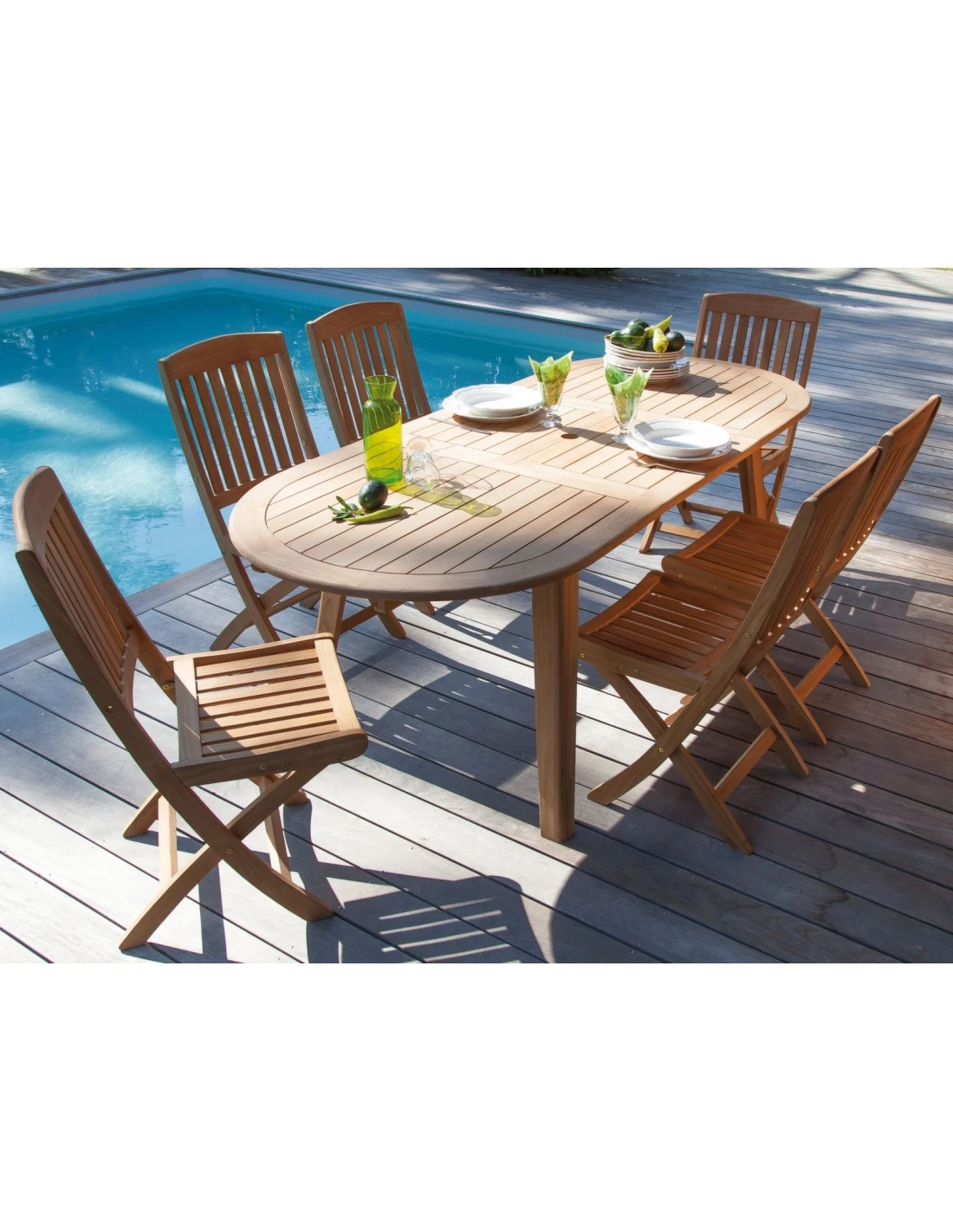 Table De Jardin En Bois Lola En Teck 200/240 Cm 4 Table De Jardin En Bois Lola En Teck 200/240 Cm – Image 2