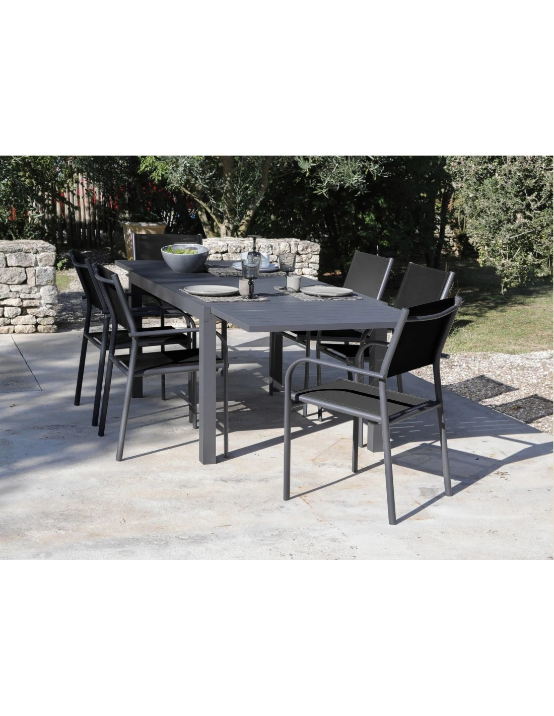Table De Jardin Extensible Alice - Aluminium Graphite - 140 / 240 4 Table De Jardin Extensible Alice - Aluminium Graphite - 140 / 240 – Image 2