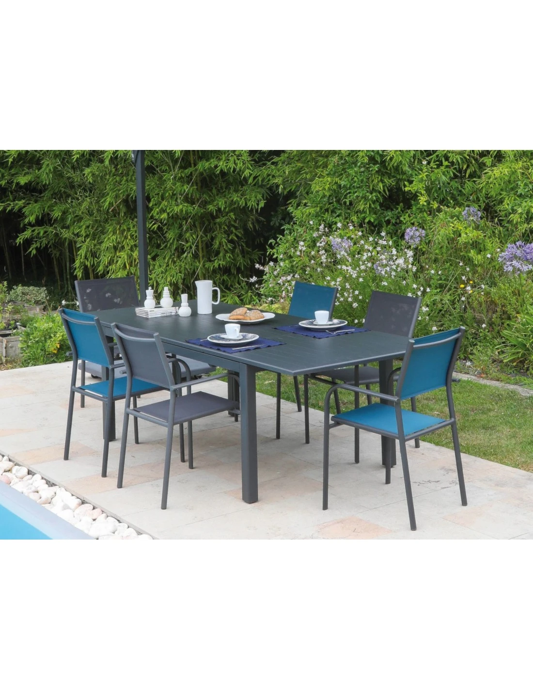 Table De Jardin Extensible GENES 160/240 X 100 Cm - Aluminium - Graphite 3 Table De Jardin Extensible GENES 160/240 X 100 Cm - Aluminium - Graphite