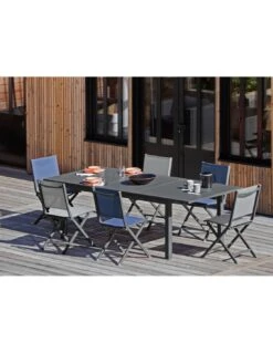 Table De Jardin Extensible GENES 160/240 X 100 Cm - Aluminium - Graphite 6 Table De Jardin Extensible GENES 160/240 X 100 Cm - Aluminium - Graphite -Petit Coin Vert Magasin table de jardin extensible genes 160240 x 100 cm aluminium 3
