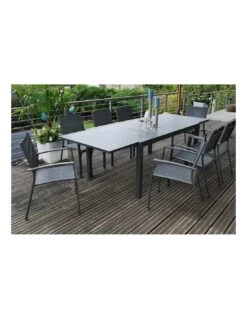 Table De Jardin Extensible LANZA - L.165/261x100 Cm Aluminium Imitation Bois 16 Table De Jardin Extensible LANZA - L.165/261x100 Cm Aluminium Imitation Bois -Petit Coin Vert Magasin table de jardin extensible lanza l165261x100 cm aluminium imitation bois 4