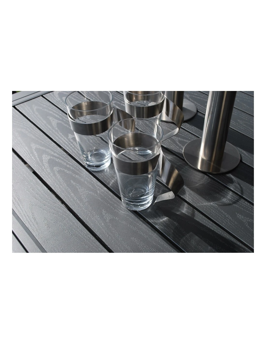 Table De Jardin Extensible LANZA - L.165/261x100 Cm Aluminium Imitation Bois 11 Table De Jardin Extensible LANZA - L.165/261x100 Cm Aluminium Imitation Bois – Image 9