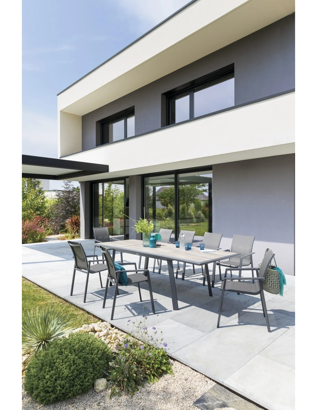 Table De Jardin Extensible Pavane 10 Personnes - Pécan 4 Table De Jardin Extensible Pavane 10 Personnes - Pécan – Image 2