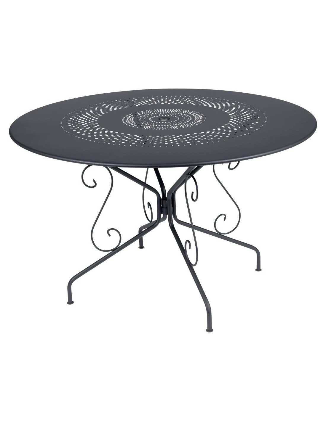 Table De Jardin Montmartre D.117 Cm - Métal Ronde - Carbone 3 Table De Jardin Montmartre D.117 Cm - Métal Ronde - Carbone