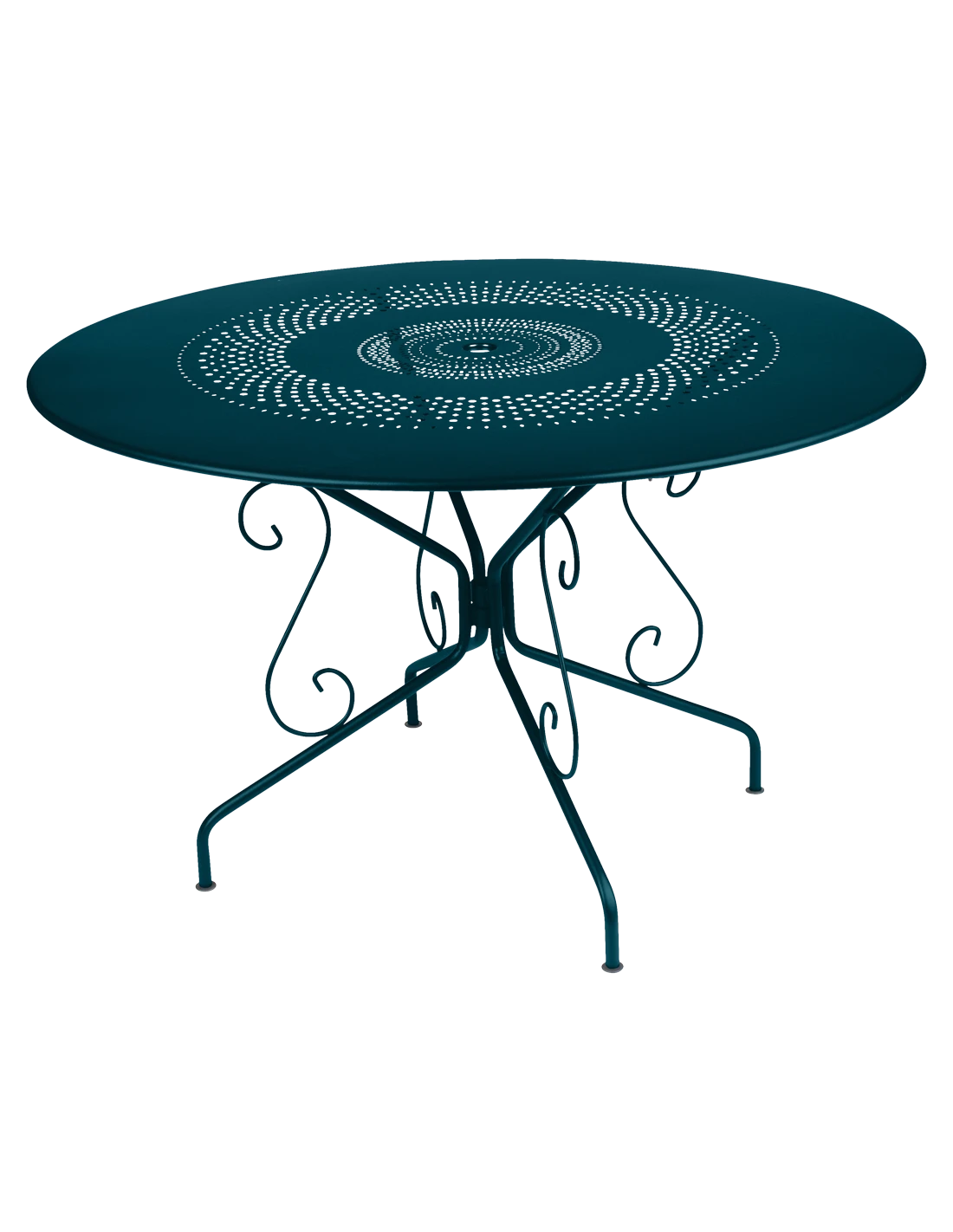 Table De Jardin Montmartre D.117 Cm - Métal Ronde - Bleu Acapulco 3 Table De Jardin Montmartre D.117 Cm - Métal Ronde - Bleu Acapulco