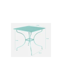 Table De Jardin Opéra Carronde Carrée 82 X 82 Cm - Acier - Vert Opaline -Petit Coin Vert Magasin table de jardin opera carronde carree 82 x 82 cm acier 5