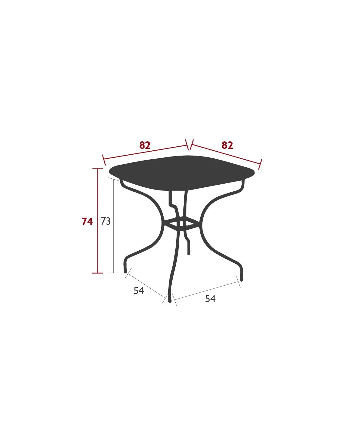 Table De Jardin Opéra Carronde Carrée 82 X 82 Cm - Acier - Gris Orage 4 Table De Jardin Opéra Carronde Carrée 82 X 82 Cm - Acier - Gris Orage – Image 2