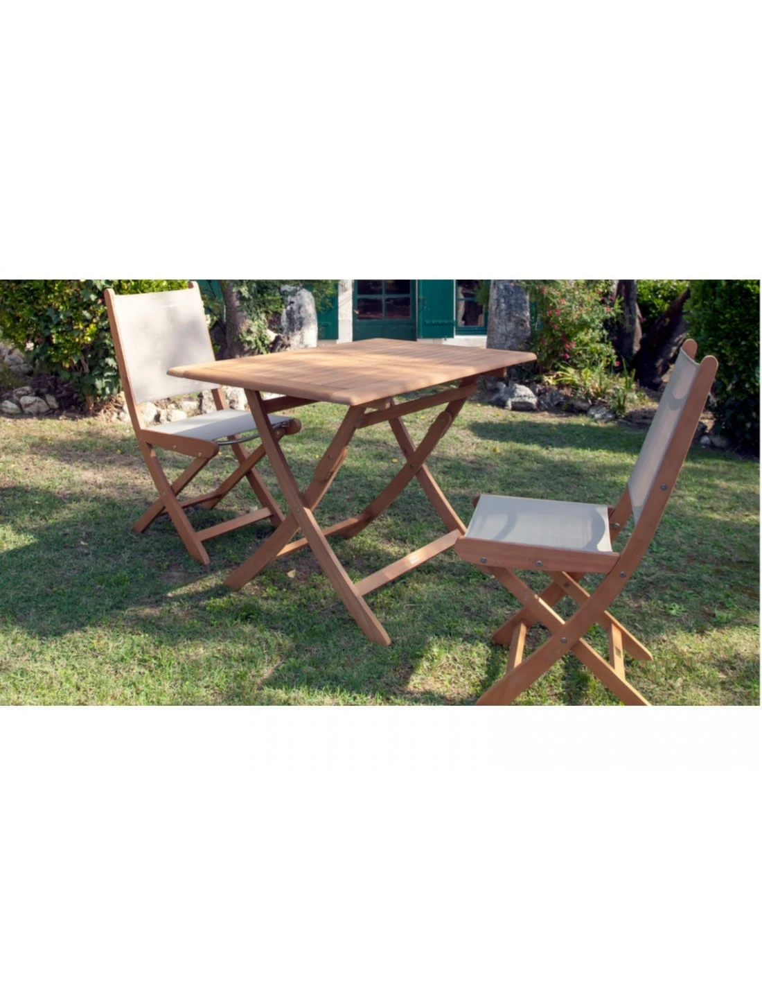 Table De Jardin Sophie Pliante En Bois D'eucalyptus - 70 X 70 Cm 4 Table De Jardin Sophie Pliante En Bois D'eucalyptus - 70 X 70 Cm – Image 2