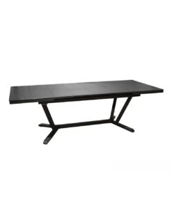 Table De Jardin VITA Extensible 180/240 X 100 Cm - Aluminium Et Céramique - Graphite / Gris