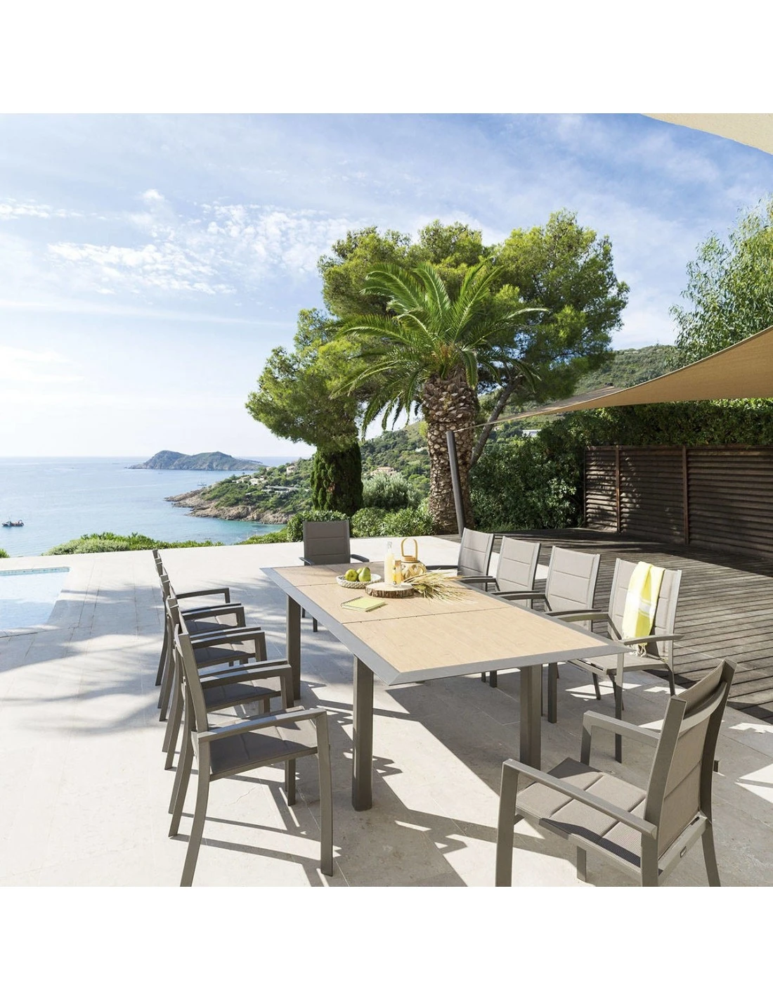 Table De Jardin Allure Extensible 10 Places - Aluminium Imprimé Effet Bois 3 Table De Jardin Allure Extensible 10 Places - Aluminium Imprimé Effet Bois