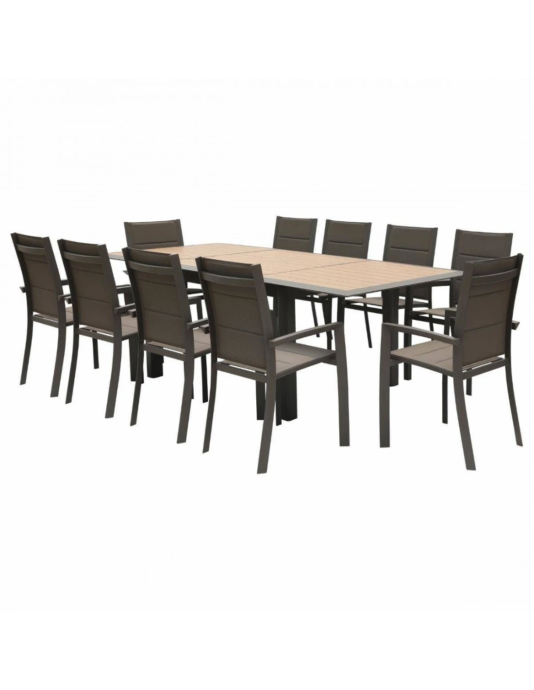 Table De Jardin Allure Extensible 10 Places - Aluminium Imprimé Effet Bois 5 Table De Jardin Allure Extensible 10 Places - Aluminium Imprimé Effet Bois – Image 3