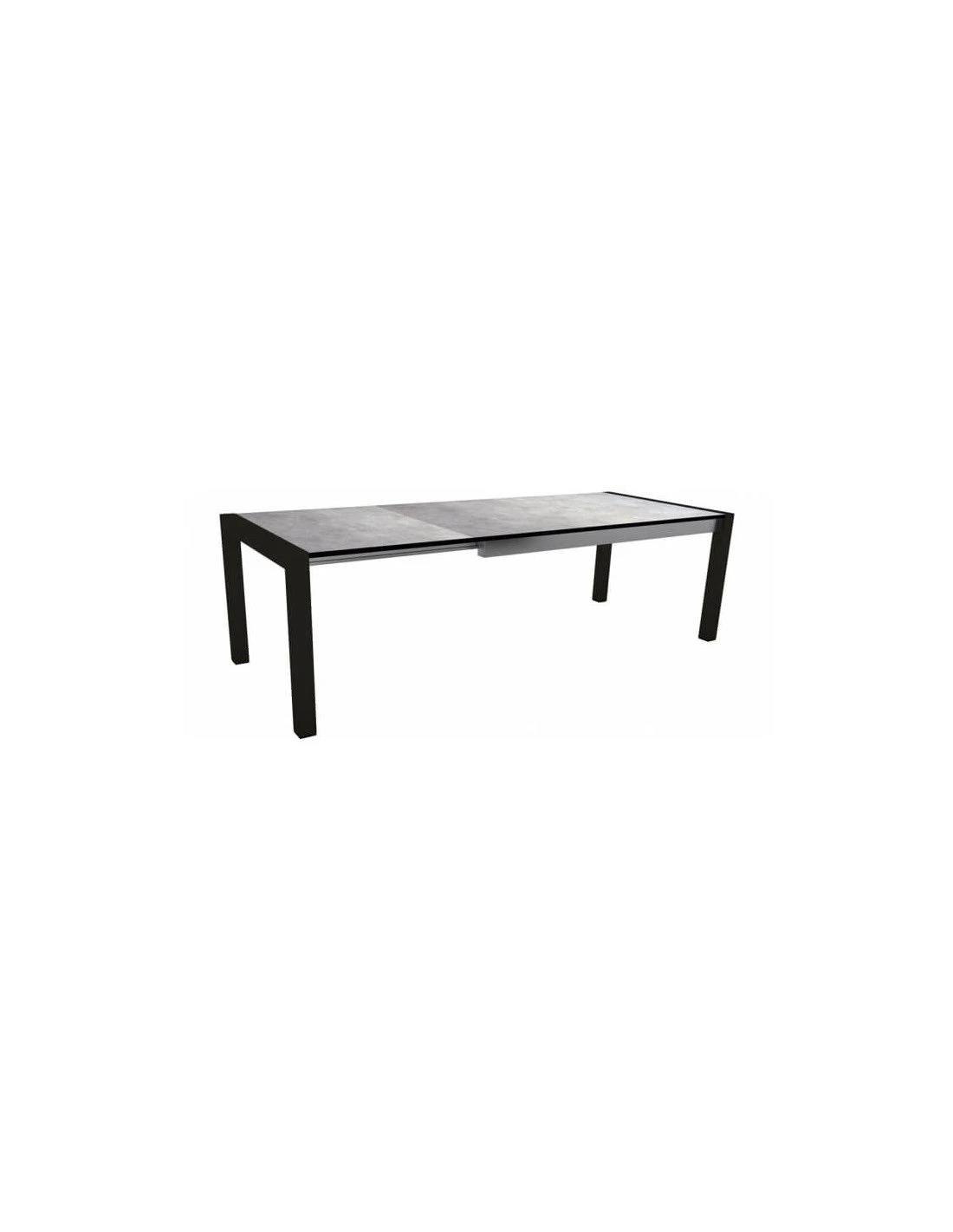 Table Extensible Aluminium Noir Mat 174 (214/254) X 90 Cm Plateau HPL - Gris Métallique 3 Table Extensible Aluminium Noir Mat 174 (214/254) X 90 Cm Plateau HPL - Gris Métallique