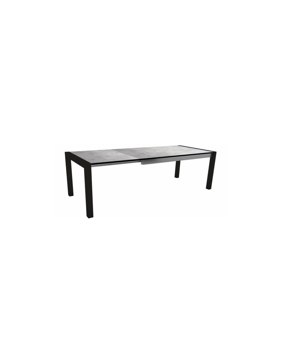 Table Extensible Aluminium Noir Mat 214 (254/294) X 100 Cm Plateau HPL - Gris Métallique 3 Table Extensible Aluminium Noir Mat 214 (254/294) X 100 Cm Plateau HPL - Gris Métallique