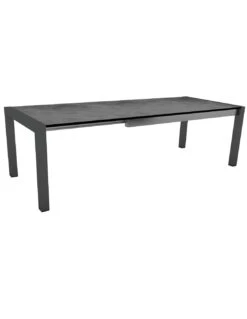 Table Extensible Anthracite 174 (214/254) X 90cm Plateau HPL - HPL SILVERSTAR CIMENT