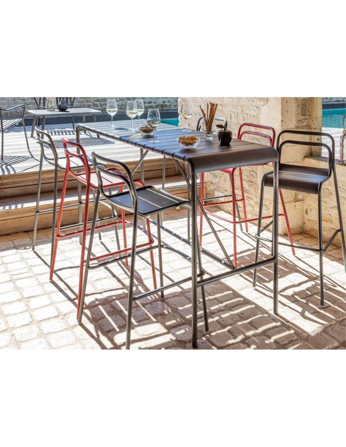 Table Haute De Jardin BITTI En Aluminium Graphite 4 Table Haute De Jardin BITTI En Aluminium Graphite – Image 2