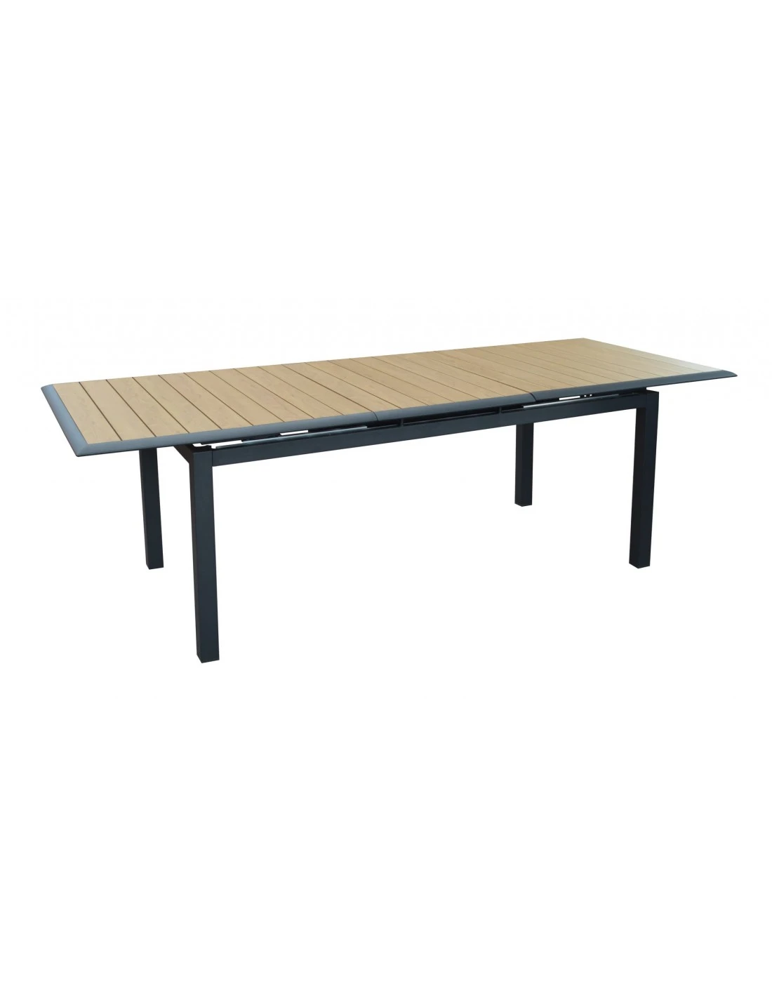 Table Louisiane II Extensible - Aluminium Graphite Plateau OAK - L.187/247 X L.100 X H.76 Cm 4 Table Louisiane II Extensible - Aluminium Graphite Plateau OAK - L.187/247 X L.100 X H.76 Cm – Image 2