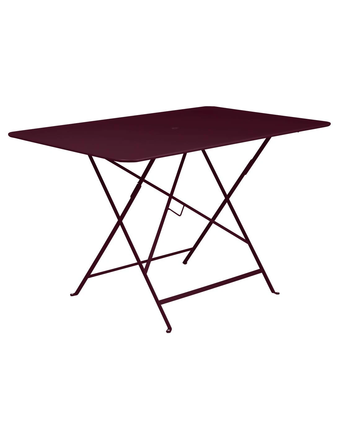 Table Pliante Bistro 117 X 77 Cm - Métal Pliante Rectangle - Cerise Noire 3 Table Pliante Bistro 117 X 77 Cm - Métal Pliante Rectangle - Cerise Noire