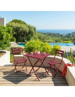 Table Pliante Carrée Greensboro 2 Places - Bordeaux 8 Table Pliante Carrée Greensboro 2 Places - Bordeaux -Petit Coin Vert Magasin table pliante carree greensboro 2 places coloris au choix 1