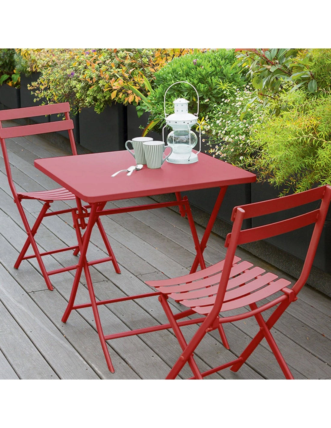 Table Pliante Carrée Greensboro 2 Places - Groseille 3 Table Pliante Carrée Greensboro 2 Places - Groseille