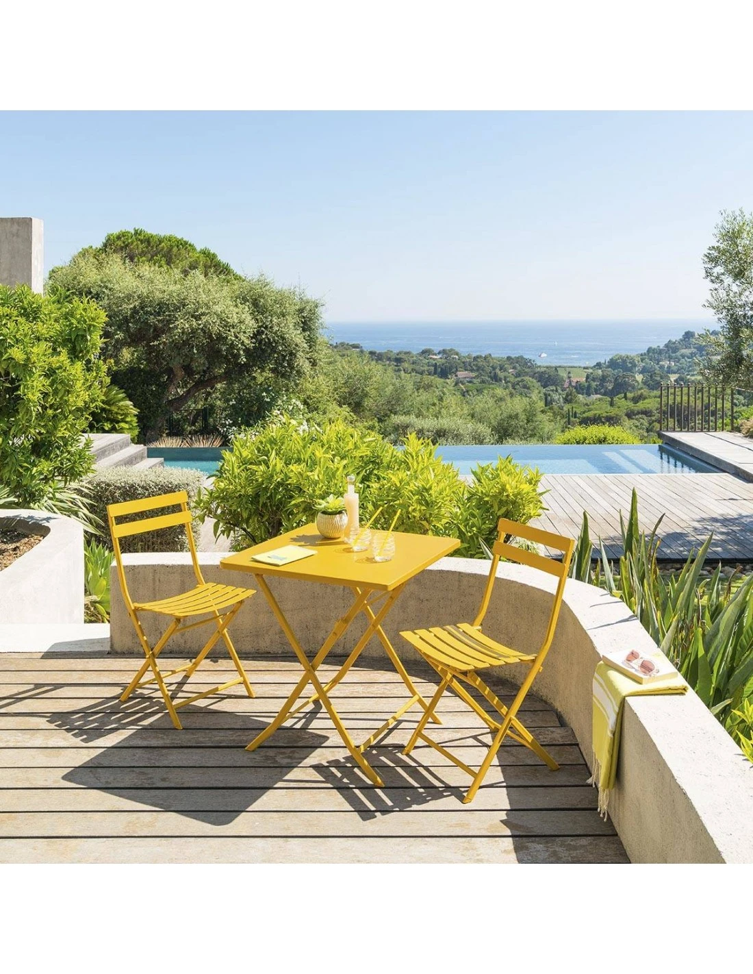 Table Pliante Carrée Greensboro 2 Places - Moutarde 6 Table Pliante Carrée Greensboro 2 Places - Moutarde – Image 4
