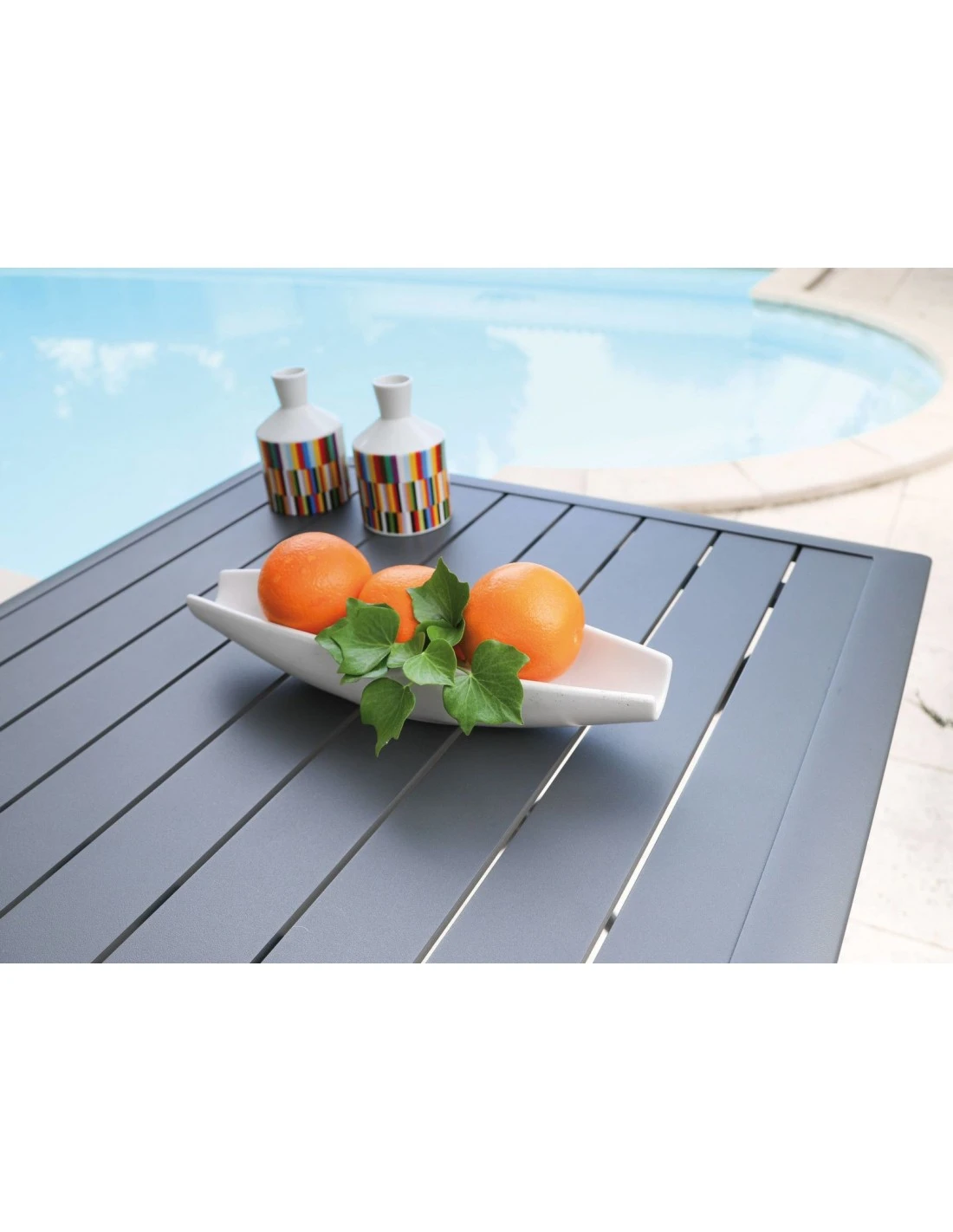 Table Pliante LORITA 110 X 70 Cm En Aluminium - Graphite 6 Table Pliante LORITA 110 X 70 Cm En Aluminium - Graphite – Image 4