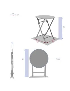 Table Pliante Ronde Greensboro 2 Places - Acier époxy 11 Table Pliante Ronde Greensboro 2 Places - Acier époxy -Petit Coin Vert Magasin table pliante ronde greensboro 2 places acier epoxy 4