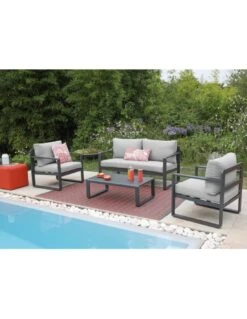 Tapis D'extérieur 240x150 Cm - Coloris Au Choix - Graphite / Paprika