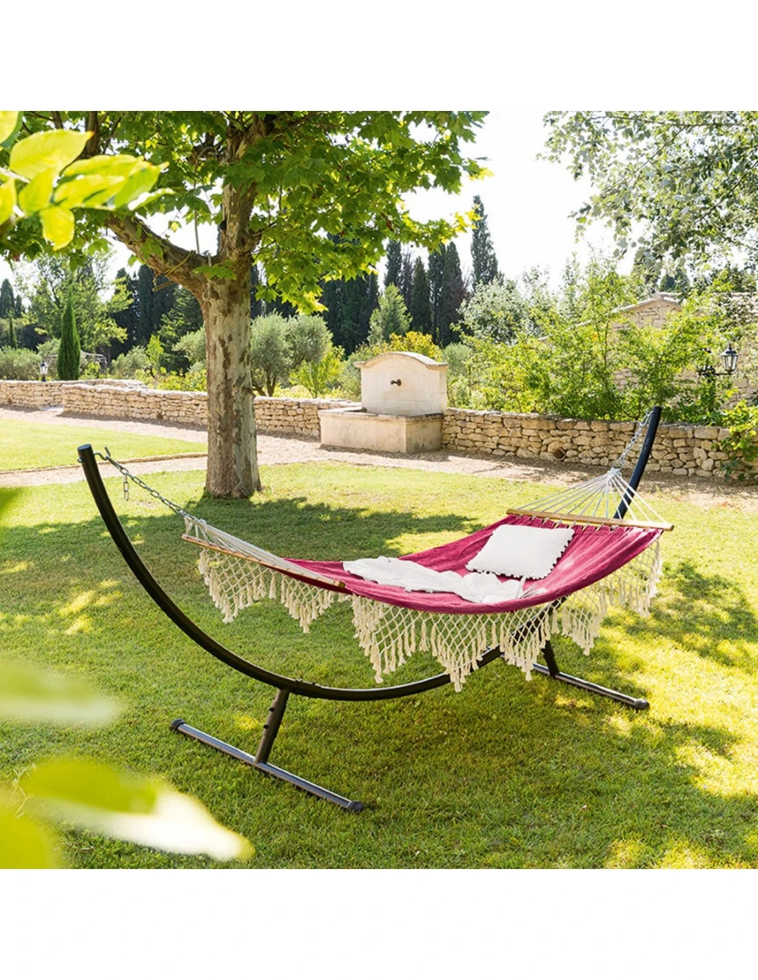 Toile De Hamac Rialto - L.200 X P.100 Cm - Framboise 4 Toile De Hamac Rialto - L.200 X P.100 Cm - Framboise – Image 2