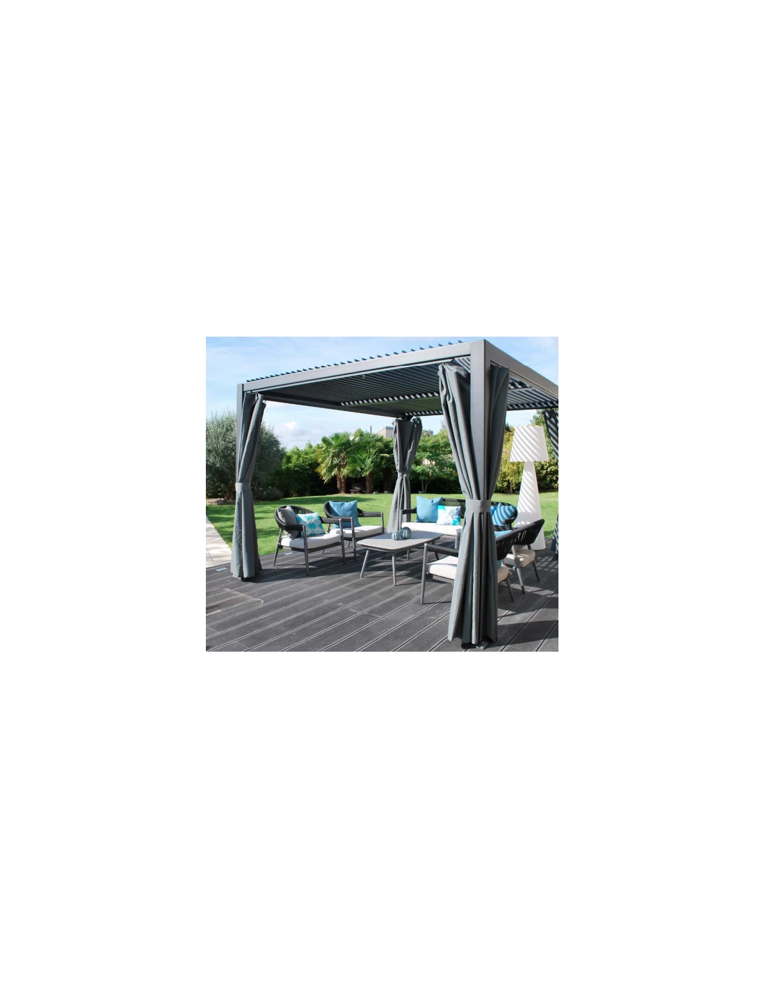 Tonnelle Anthracite Avec Lames Pivotantes Kiosko 3 X 3.60 M 3 Tonnelle Anthracite Avec Lames Pivotantes Kiosko 3 X 3.60 M