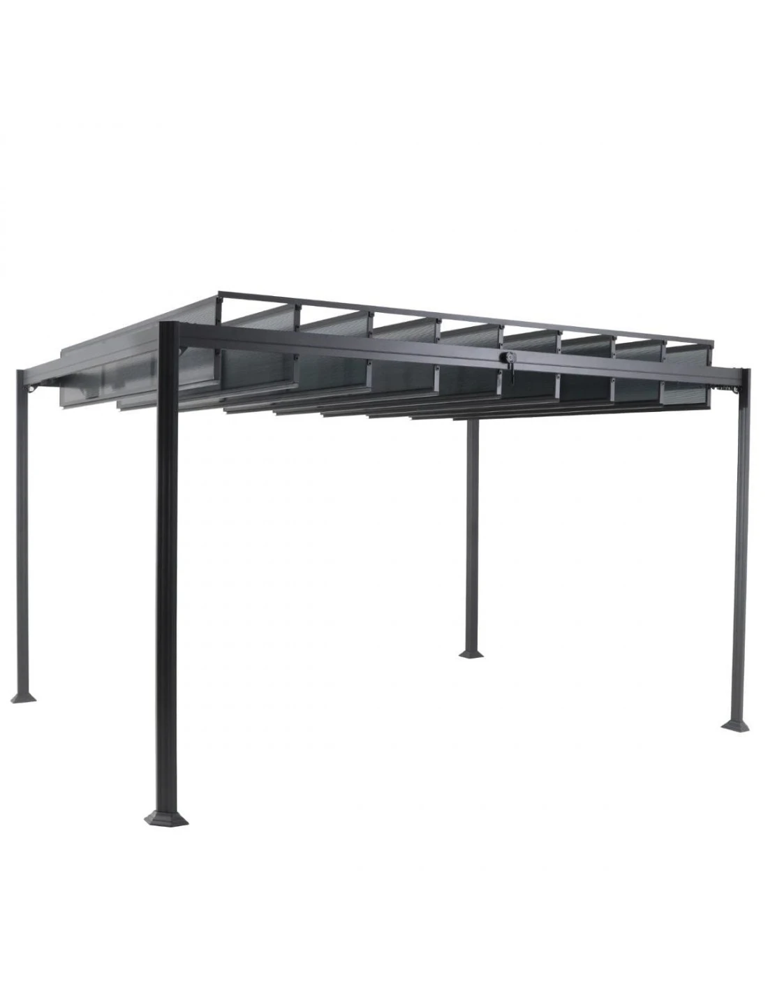 Tonnelle Belize 3 X 3.8 M - Aluminium Graphite Et Polycarbonate 4 Tonnelle Belize 3 X 3.8 M - Aluminium Graphite Et Polycarbonate – Image 2