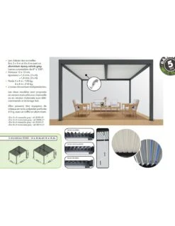 Tonnelle Bioclimatique Eris Manuel 3x4m En Aluminium Grey Blanc 25 Tonnelle Bioclimatique Eris Manuel 3x4m En Aluminium Grey Blanc -Petit Coin Vert Magasin tonnelle bioclimatique eris 3x4m aluminium grey blanc proloisirs 2