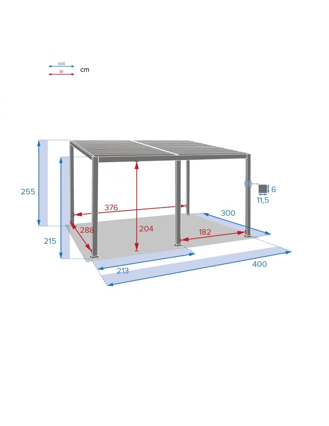 Tonnelle De Jardin Avila 3x4 M - Aluminium Graphite 8 Tonnelle De Jardin Avila 3x4 M - Aluminium Graphite – Image 6