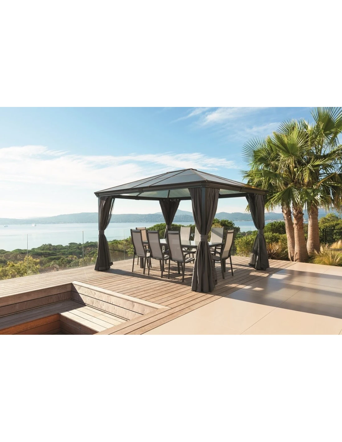 Tonnelle De Jardin Belize 3,60 X 3 M - Aluminium Et Polycarbonate 3 Tonnelle De Jardin Belize 3,60 X 3 M - Aluminium Et Polycarbonate