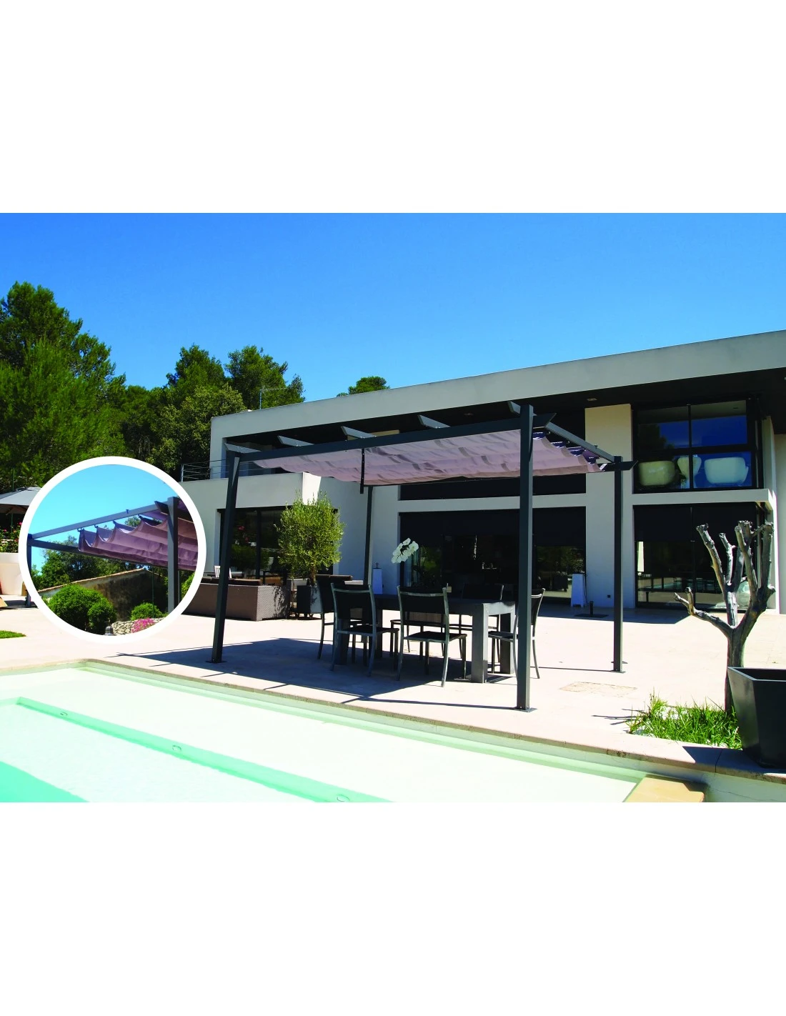 Tonnelle MANHATTAN En Aluminium 3 X 4 M 4 Tonnelle MANHATTAN En Aluminium 3 X 4 M – Image 2