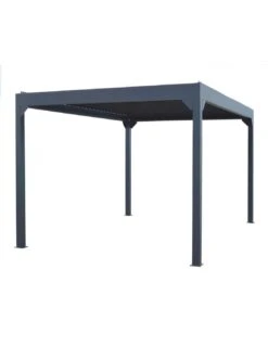 Tonnelle Zéphir Bioclim 3x4 M En Aluminium Avec Lames Orientables - Gris