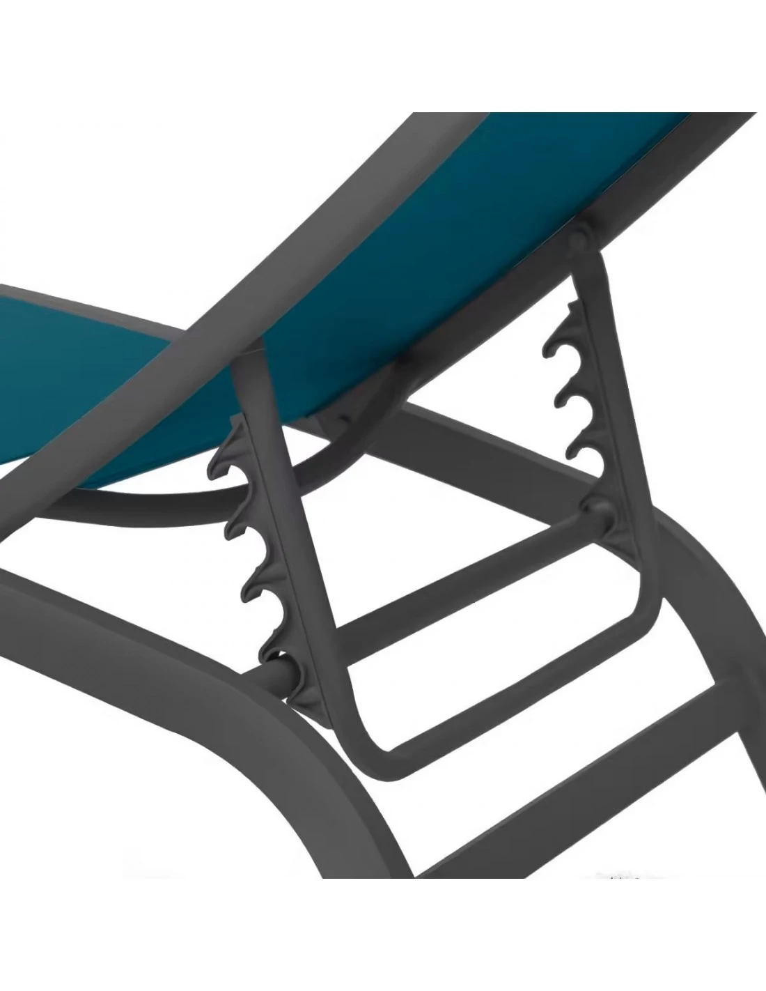 Transat Bonao 4 Positions - Aluminium Et Texaline - Graphite / Bleu Canard 3 Transat Bonao 4 Positions - Aluminium Et Texaline - Graphite / Bleu Canard