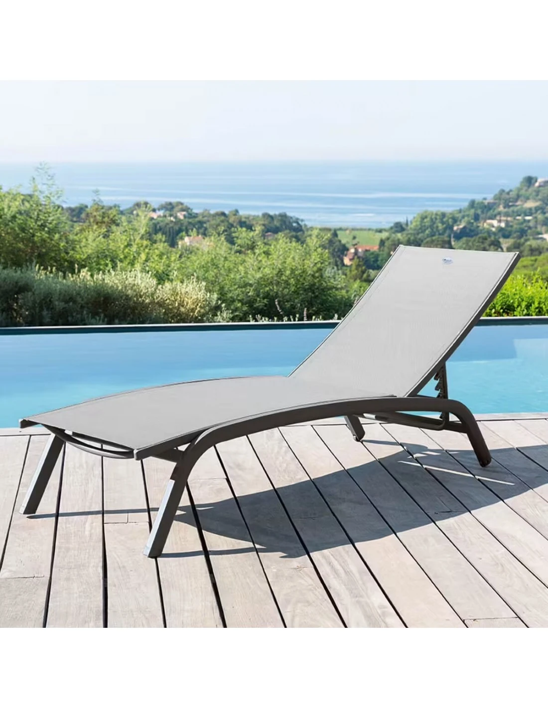 Transat Bonao 4 Positions - Aluminium Et Texaline - Graphite / Galet 4 Transat Bonao 4 Positions - Aluminium Et Texaline - Graphite / Galet – Image 2