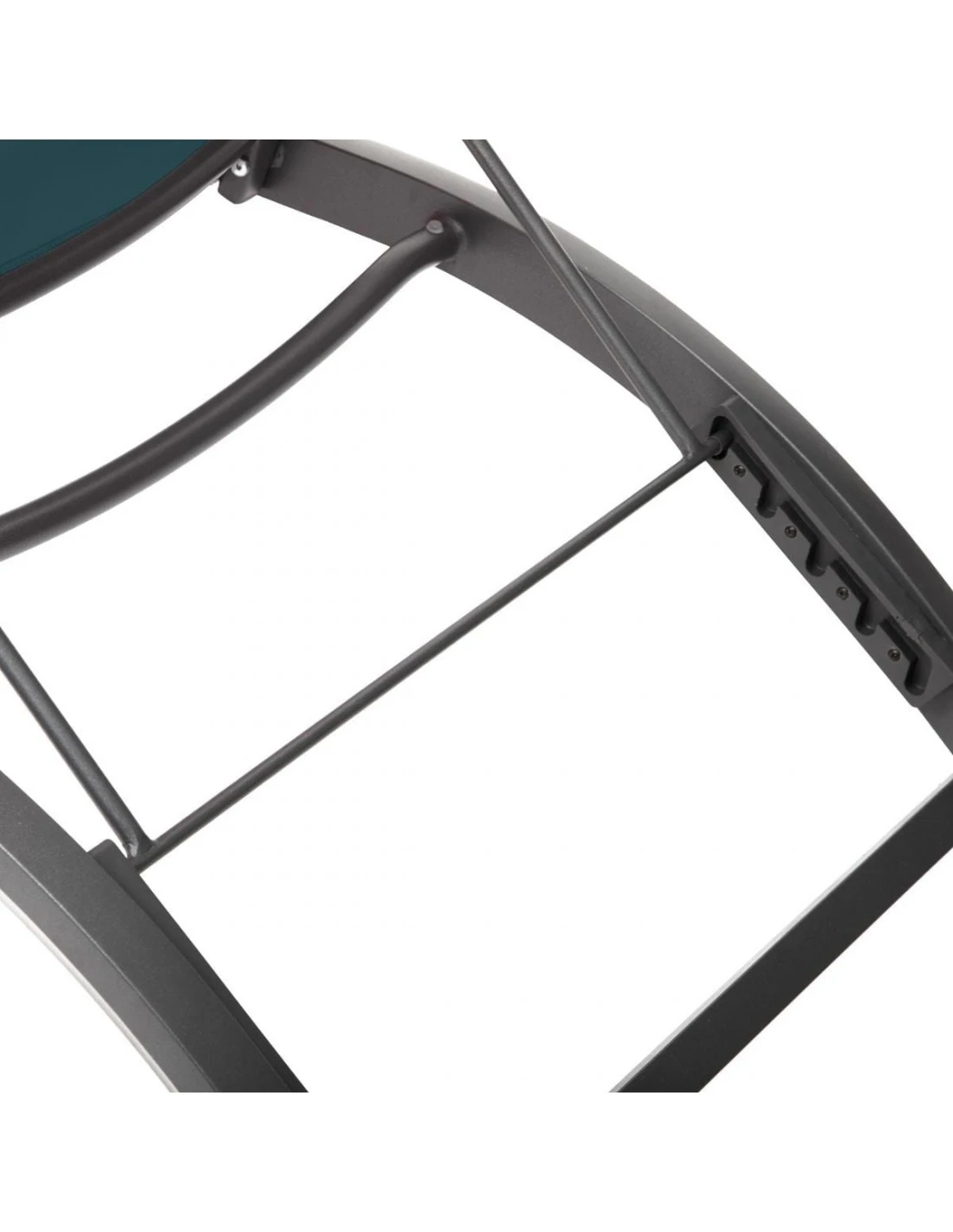 Transat De Jardin Milenio - 5 Positions - Aluminium Et Texaline - Graphite / Bleu Canard 6 Transat De Jardin Milenio - 5 Positions - Aluminium Et Texaline - Graphite / Bleu Canard – Image 4