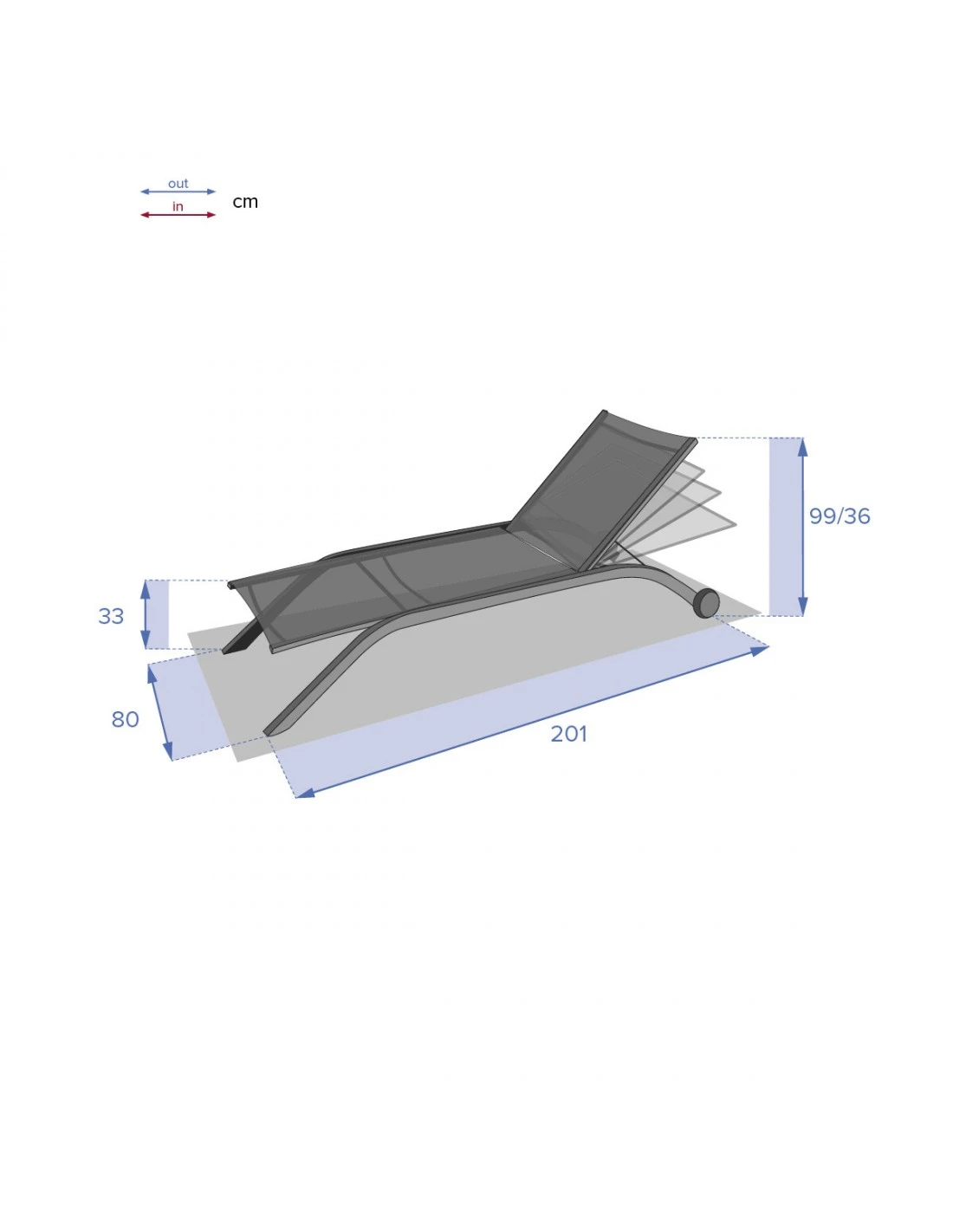 Transat De Jardin Milenio - 5 Positions - Aluminium Et Texaline - Noisette / Tonka 6 Transat De Jardin Milenio - 5 Positions - Aluminium Et Texaline - Noisette / Tonka – Image 4
